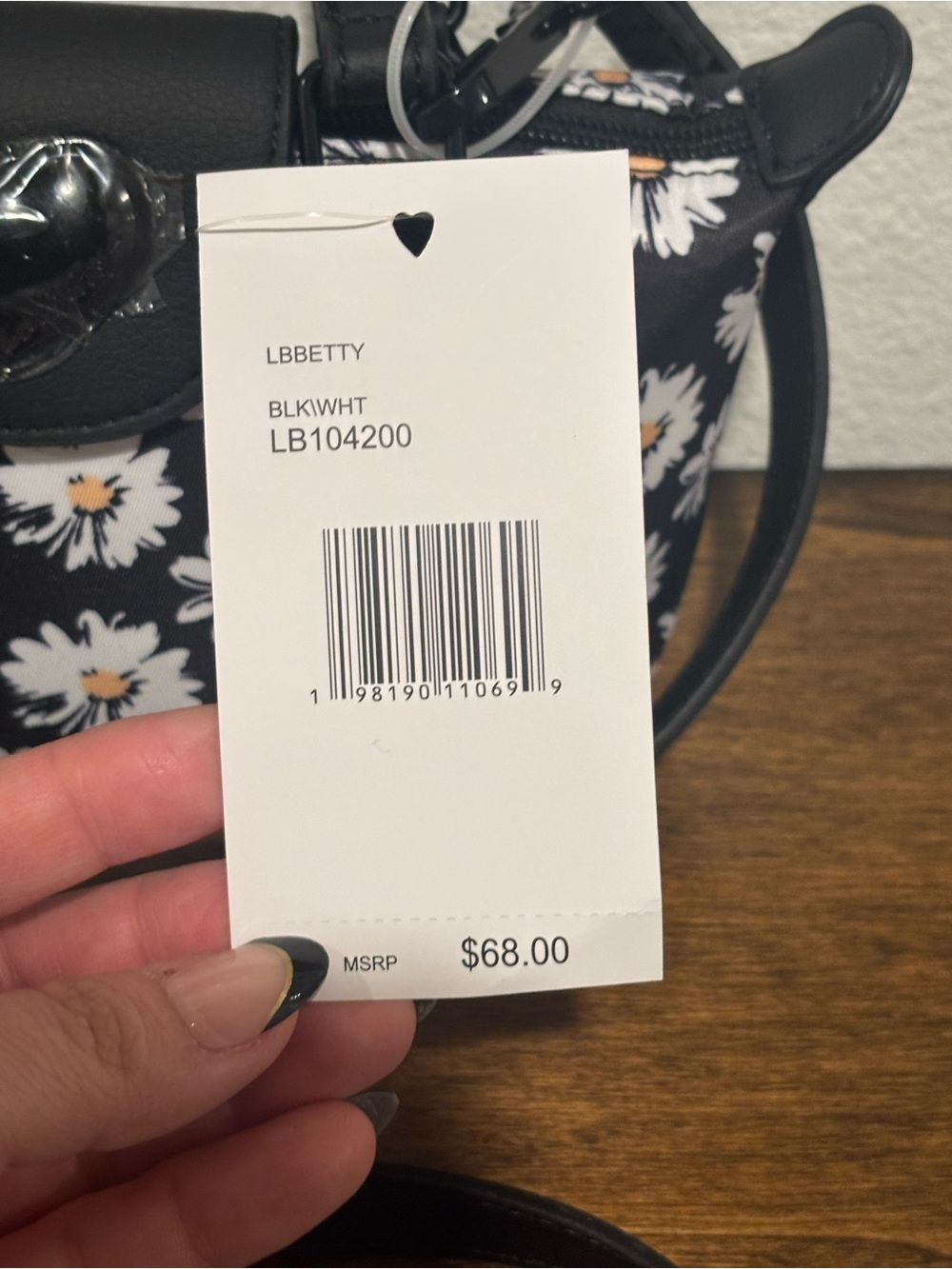 LuvBetsey Black Daisy Mini Crossbody Bag - Picture 11 of 11